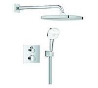 Grohe Grohtherm système de douche 1039950000 carré, 2 robinets d'arrêt, mono, chromé , encastré