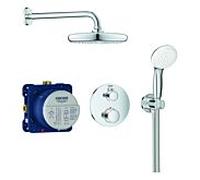 SystÃšme de douche encastrÃ© Grohe Grohtherm avec douche de tÃªte Tempesta 210, inverseur 2 voies intÃ©grÃ©, 2 consommateurs, chromÃ© - 34727000