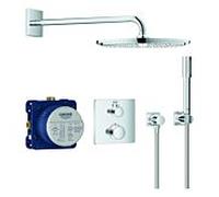 GROHE - Système de douche encastré Grohtherm 34730000 - Chromé, thermostat encastré, bras 42,2 cm