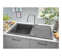 Grohe K400 Evier de Cuisine avec Egouttoir Quartz Gris Granite 980 x 480 (31641AT0)