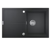 Grohe évier en composite 31639AP0 780x500mm, 1 bassin avec égouttoir, granit noir