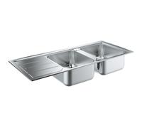GROHE K500 Evier à encastrer 2 bacs en acier inoxydable 116cm x 50cm