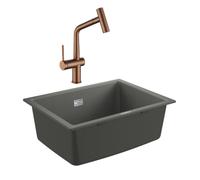 Grohe K700U evier composite + Ceramia Timeless mitigeur (G31655TML1BCP-SET)