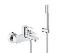 GROHE Batterie de baignoire Lineare 33850001 mitigeur monocommande mural chromé avec set de douche