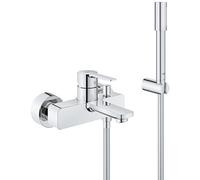 GROHE Lineare - Mitigeur monocommande de bain avec 2 sorties et ensemble de douche chrome