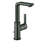 GROHE Mitigeur Lineare L-Size monocommandé – vidage à tirette, saillie 113 mm, graphite dur brossé