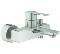 Grohe Batterie de bain linéaire à une main, montage mural, 33849DC1, Couleur: acier super