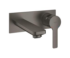 GROHE Lineare Pièce d'habillage pour robinet mural encastré 2 trous taille m avec bec 14.9cm Brushed Hard graphite brossé (anthracite) 19409AL1