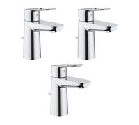 GROHE Lot de 3 Mitigeurs lavabo BauLoop Taille S