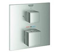 Grohe Grohtherm Cube mitigeur thermostatique de douche pour Rapido SmartBox, avec inverseur 2 voies intégré, 2 consommateurs, 24154DC0, Couleur: acier super