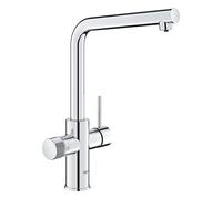 Robinet filtrant de cuisine - Chromé - Filtration de l'eau - Bec haut en L - Rotation 150° - GROHE Blue Pure Minta - 30600000
