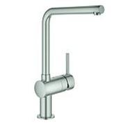 GROHE Mitigeur d'évier Minta 31375DC0 DN15, bec en L orientable, acier SuperSteel, saillie 210mm