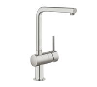 GROHE Minta Mitigeur monocommandé pour évier, bec en L, 31375DC0, Couleur: acier super