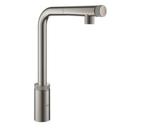 GROHE Minta SmartControl - Mitigeur monocommande de cuisine taille L avec bec orientable et douchette extractible hard graphite