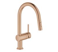 Grohe Minta mitigeur d'évier 32321DL2 brushed warm sunset, double pomme de douche extractible, bec C