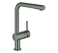 Grohe Minta mitigeur d'évier 30274AL0 graphite dur brossé, double jet extractible, bec en L