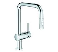 Grohe Minta mitigeur d'évier 32322002 chromé, double jet extractible, bec en U