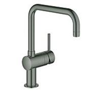 GROHE Minta Mitigeur monocommandé pour évier, saillie 223mm, bec en U, orientable, 32488AL0, Couleur: graphite dur brossé