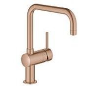 GROHE Minta Mitigeur monocommandé pour évier, saillie 223mm, bec en U, orientable, 32488DL0, Couleur: coucher de soleil chaud brossé