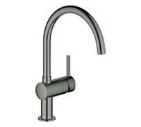 Grohe Minta mitigeur d'évier 32917AL0 graphite dur brossé, bec verseur pivotant, bec C