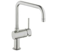 GROHE Mitigeur monocommande évier Minta 32488DC0 – Bec en U orientable, saillie 223 mm – SuperSteel