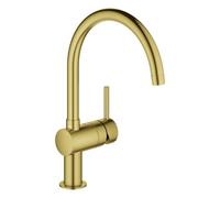 GROHE Minta Mitigeur monocommandé pour évier, portée 223mm, bec en C, pivotant, 32917GN0, Couleur: lever de soleil frais brossé