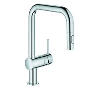 Grohe Minta mitigeur d'évier 32322002 chromé , double jet extractible, bec en U