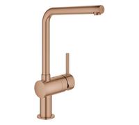 GROHE Minta Mitigeur monocommandé pour évier, saillie 210mm, bec en L, orientable, 31375DL0, Couleur: coucher de soleil chaud brossé