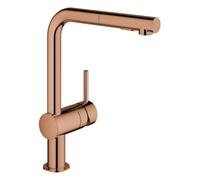 Grohe Minta mitigeur d'évier 30274DA0 warm sunset, double pomme de douche extractible, bec en L