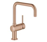 GROHE Minta Mitigeur monocommandé pour évier, saillie 223mm, bec en U, orientable, 32488DL0, Couleur: coucher de soleil chaud brossé