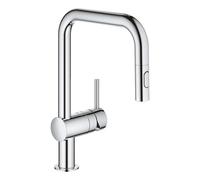 GROHE Minta - Mitigeur monocommande de cuisine taille L avec bec orientable et douchette extractible chrome