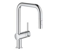 GROHE Minta - Mitigeur monocommande de cuisine taille L avec bec orientable et douchette extractible chrome