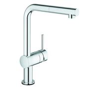 GROHE Minta Touch Mitigeur électronique pour évier, portée 224mm, bec en L, alimentation par pile, pivotant, extractible, 31360001, Couleur: chrome