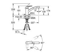 grohe - mitigeur avec douchette chromé - 30355001