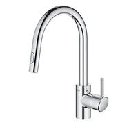 Grohe Concetto mitigeur d'évier 31483002 chromé , bec pivotant, double pomme de douche extractible