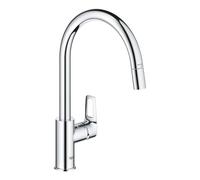 GROHE StartLoop Robinet de Cuisine, Mitigeur Monocommande Evier, Mousseur Extractible, Bec Haut, Zone de Rotation 360°, Chromé, 30556000