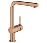 GROHE Minta Mitigeur monocommandé pour évier, bec en L, avec douchette extractible Dual, 30274DA0, Couleur: coucher de soleil chaud