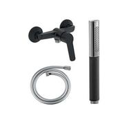 -Grohe - Mitigeur douche Aimé black + Douchette Shift Ellipse noire + Flexible douche Silverflex