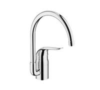 Grohe-Mitigeur évier EUROECO Spécial monocommande 15x21. monotrou. bec haut mobile. levier métallique longueur 120 mm. limiteur de température. ch
