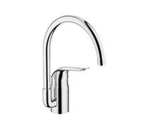 Grohe-Mitigeur évier EUROECO Spécial monocommande 15x21. monotrou. bec haut mobile. levier métallique longueur 120 mm. limiteur de température. ch