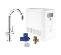 GROHE mitigeur monocommande à "C" BLUE HOME avec système pour 3 types d'eau 31323002 (Chrome - acier chromé)
