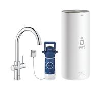 GROHE mitigeur monocommande à "C" RED DUO avec chaudière pour eau bouillante instantanée 30079001 (Boiler L - acier chromé)