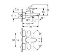 Grohe Mitigeur monocommande Bain / Douche Eurostyle 23726003