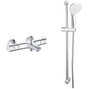 Grohe Mitigeur Thermostatique Bain/Douche Grohtherm 800 34569000, Argent, Argent (Import Allemagne)/Argent & 27644001 Tempesta Ensemble de Douche 3 Jets, Argent