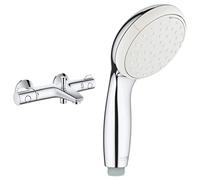 Grohe Mitigeur Thermostatique Bain/Douche Grohtherm 800 34569000, Argent, Argent (Import Allemagne)/Argent & 27597001 Douchet te À Main 2 Jets Tempesta, Chromé, Argent (Import Allemagne)