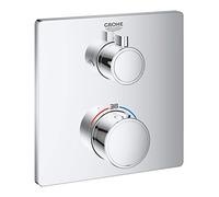 Mitigeur de douche thermostatique Grohe Grohtherm avec inverseur 2 voies intÃ©grÃ©, chromÃ© - 24079000