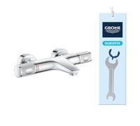 GROHE Mitigeur thermostatique douche Precision Feel, montage mural, indicateur de température, filtres intégrés, poignées métalliques, rosaces incluses, chromé, 34788000 (Import Allemagne)