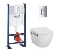 Grohe - Pack bâti support+WC sans bride + Abattant avec frein de chute+Plaque de commande (ProjectS60-1)