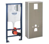 GROHE Pack bâti-support WC Solido Rapid SL avec habillage prêt à carreler et plaque de commande Even
