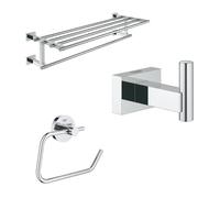 GROHE - Pack porte-serviette + patère murale + dérouleur de papier Grohe Essentials